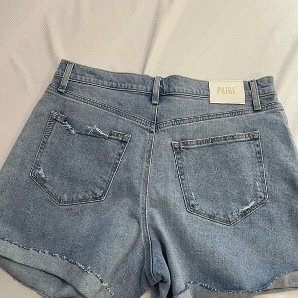 Paige Asher Rolled Cut Off Denim Shorts Size 29 - Picture 9 of 13